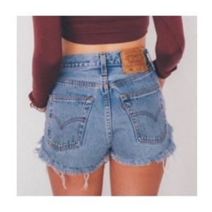 Vintage High Waisted Levi's 501 Denim Shorts